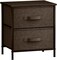 Sorbus Nightstand with 2 Drawers - Steel Frame, Wood Top & Easy Pull Fabric Bins - Great for Home, Bedroom, Office & College Dorm